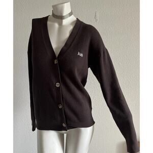 Kith Gemma Brown V-Neck Ribbed Sweater Cardigan Women Size S